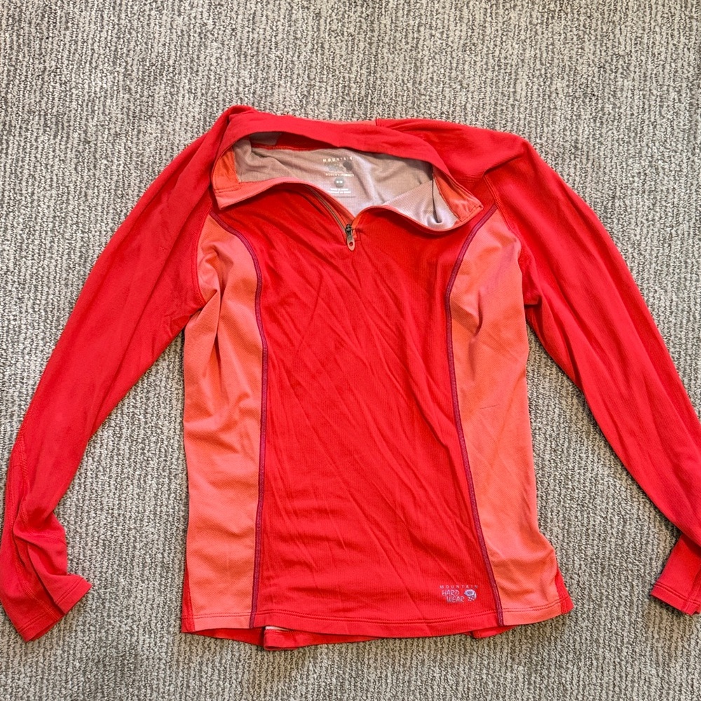 Mountain Hardwear Women's Vibrant Red and Orange Hoodie